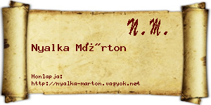 Nyalka Márton névjegykártya