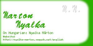 marton nyalka business card