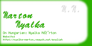 marton nyalka business card